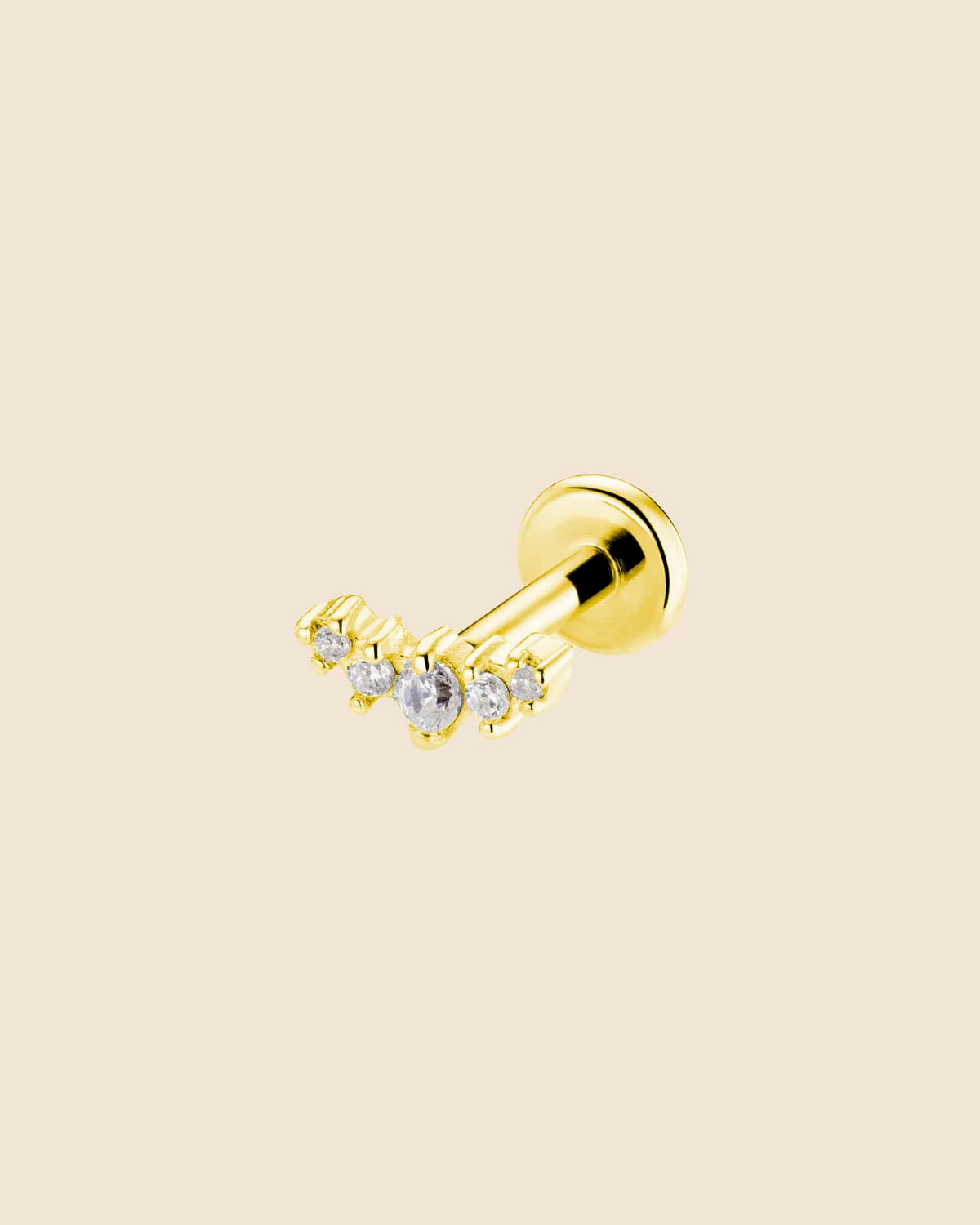 Sterling Silver and Titanium Mini Cluster Row Labret