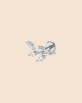 Sterling Silver and Titanium Leaf Vine Labret