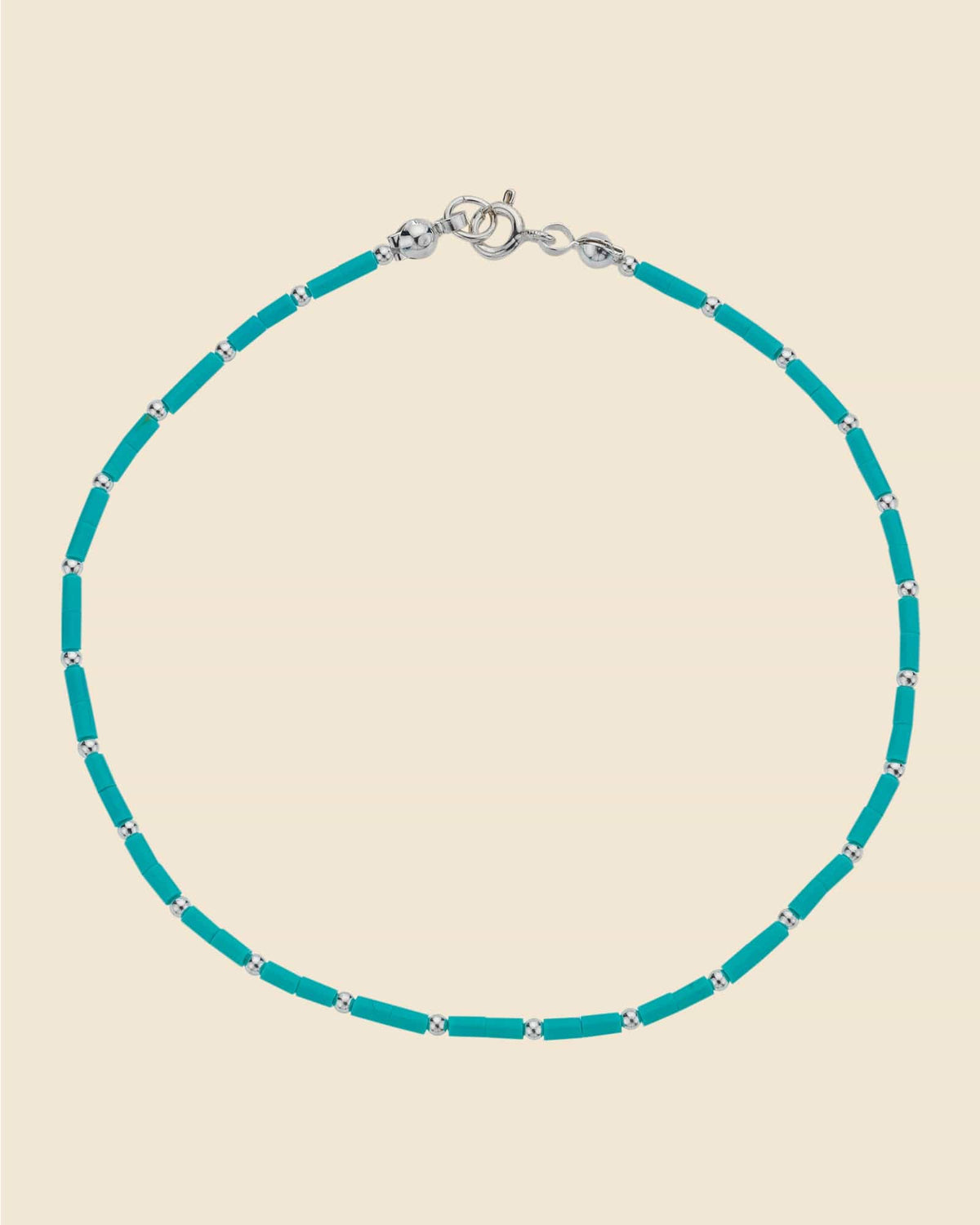 Turquoise Tube Bead Anklet
