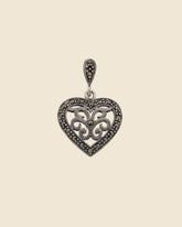 Sterling Silver and Marcasite Heart Pendant
