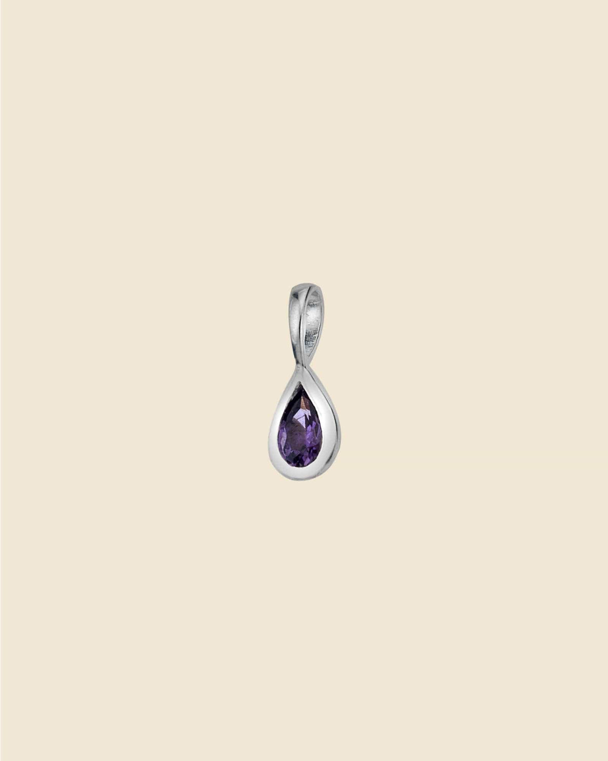 Sterling Silver and Amethyst Tiny Teardrop Pendant