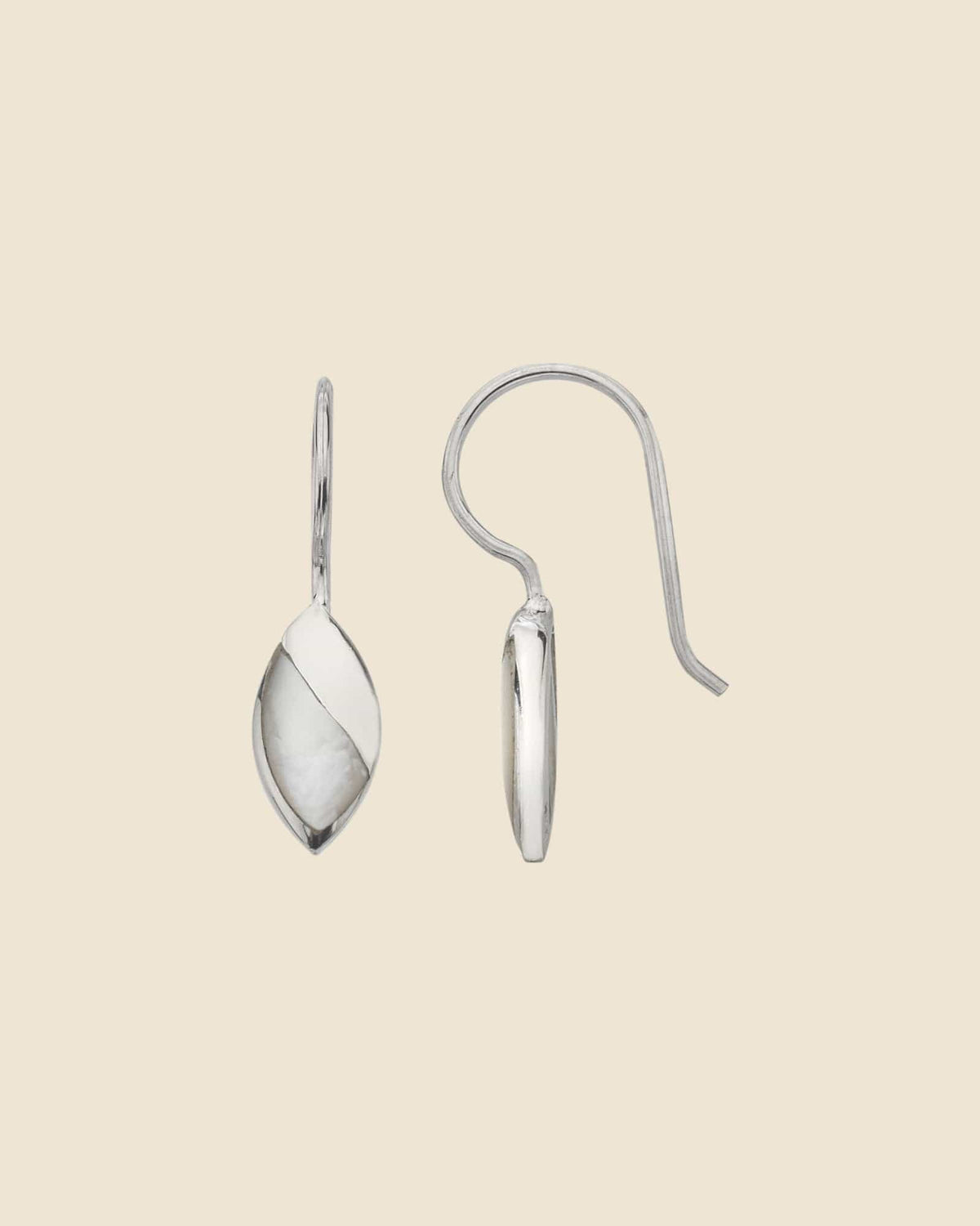 Sterling Silver and Mother of Pearl Drop Earrings