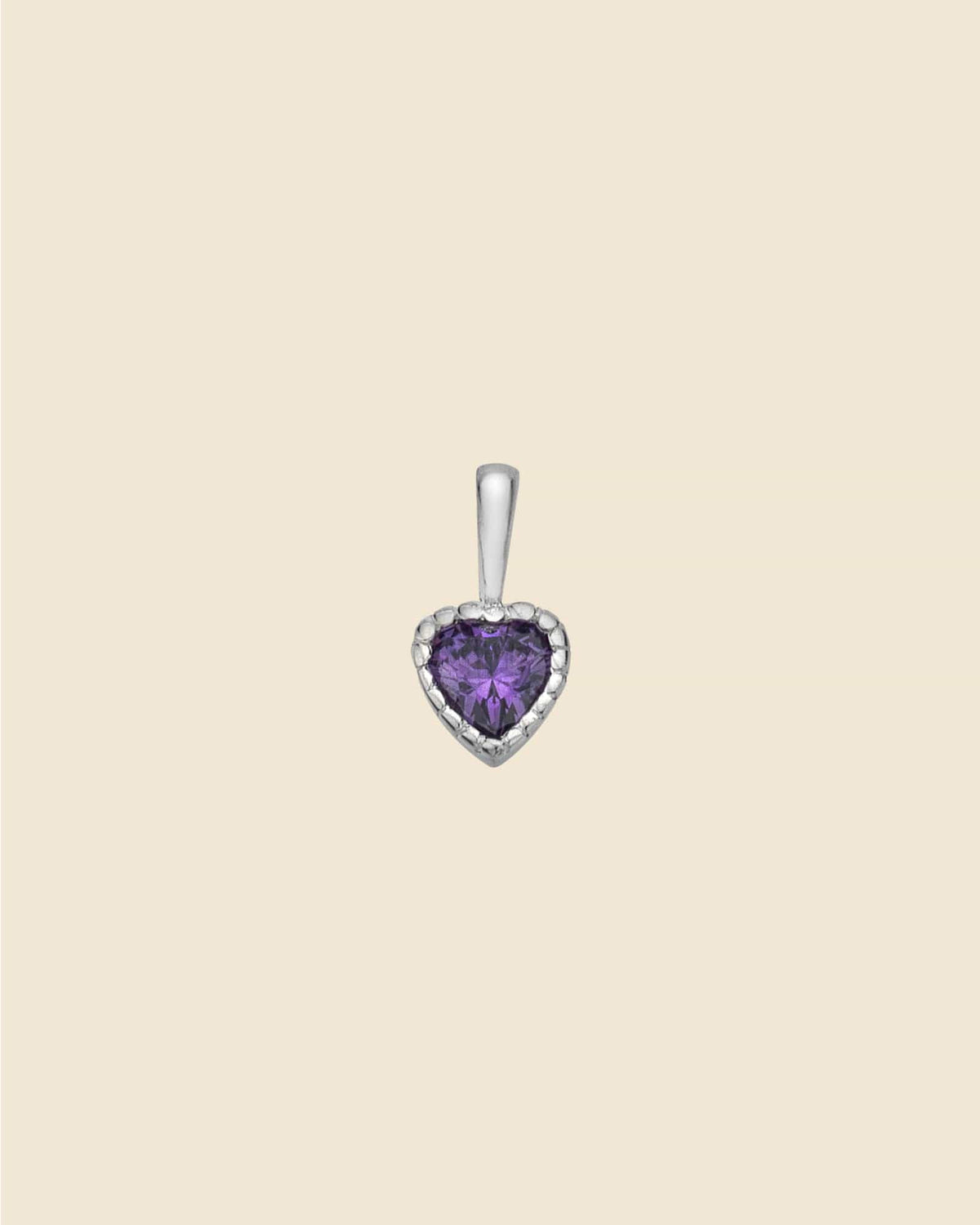 Sterling Silver and Amethyst Sweet Heart Pendant