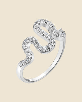 Sterling Silver and Cubic Zirconia Wiggle Ring