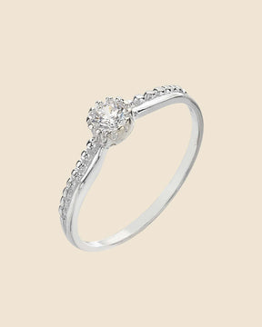 Sterling Silver and Cubic Zirconia Bobble Double Band Ring