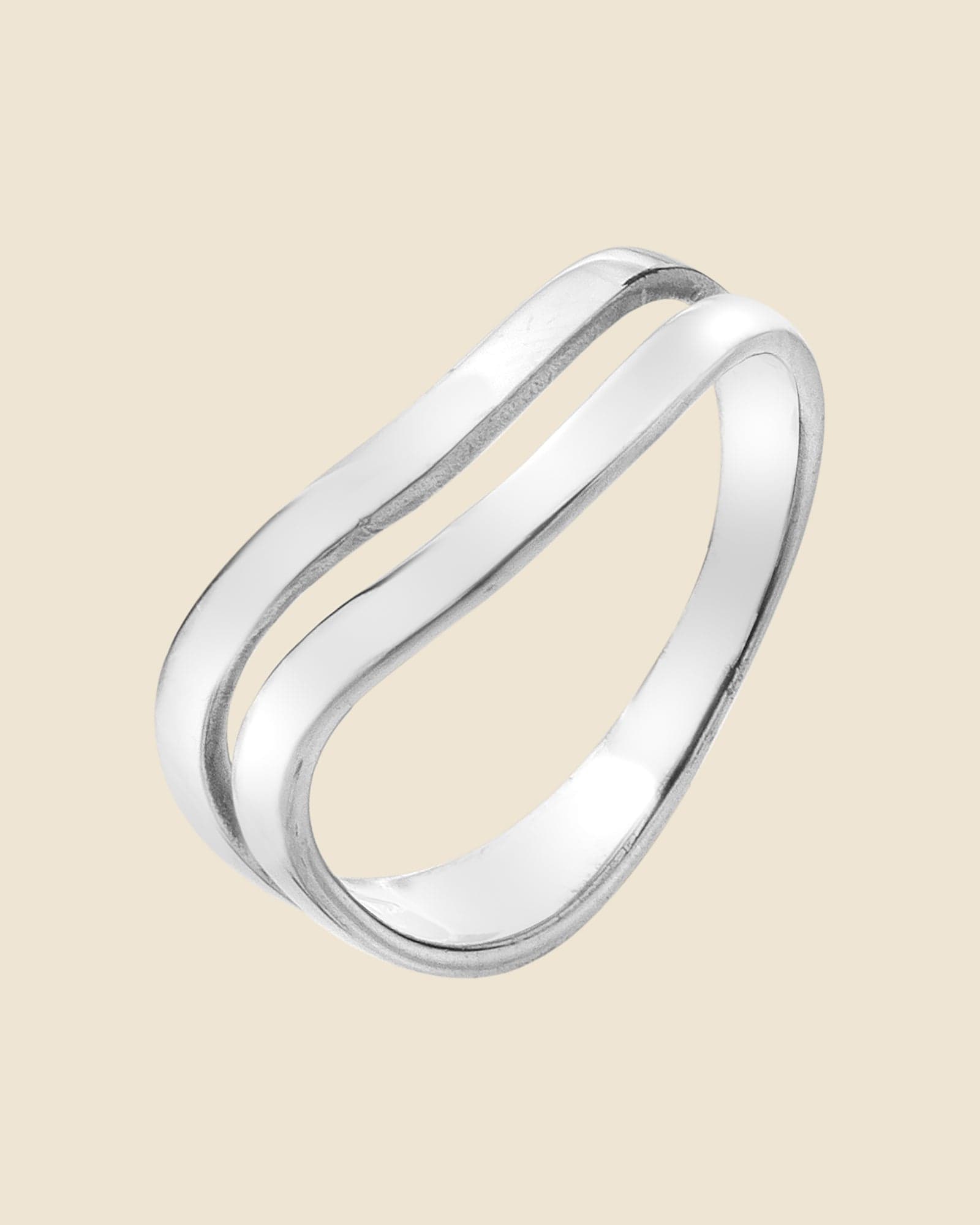 Sterling Silver Double Wave Ring