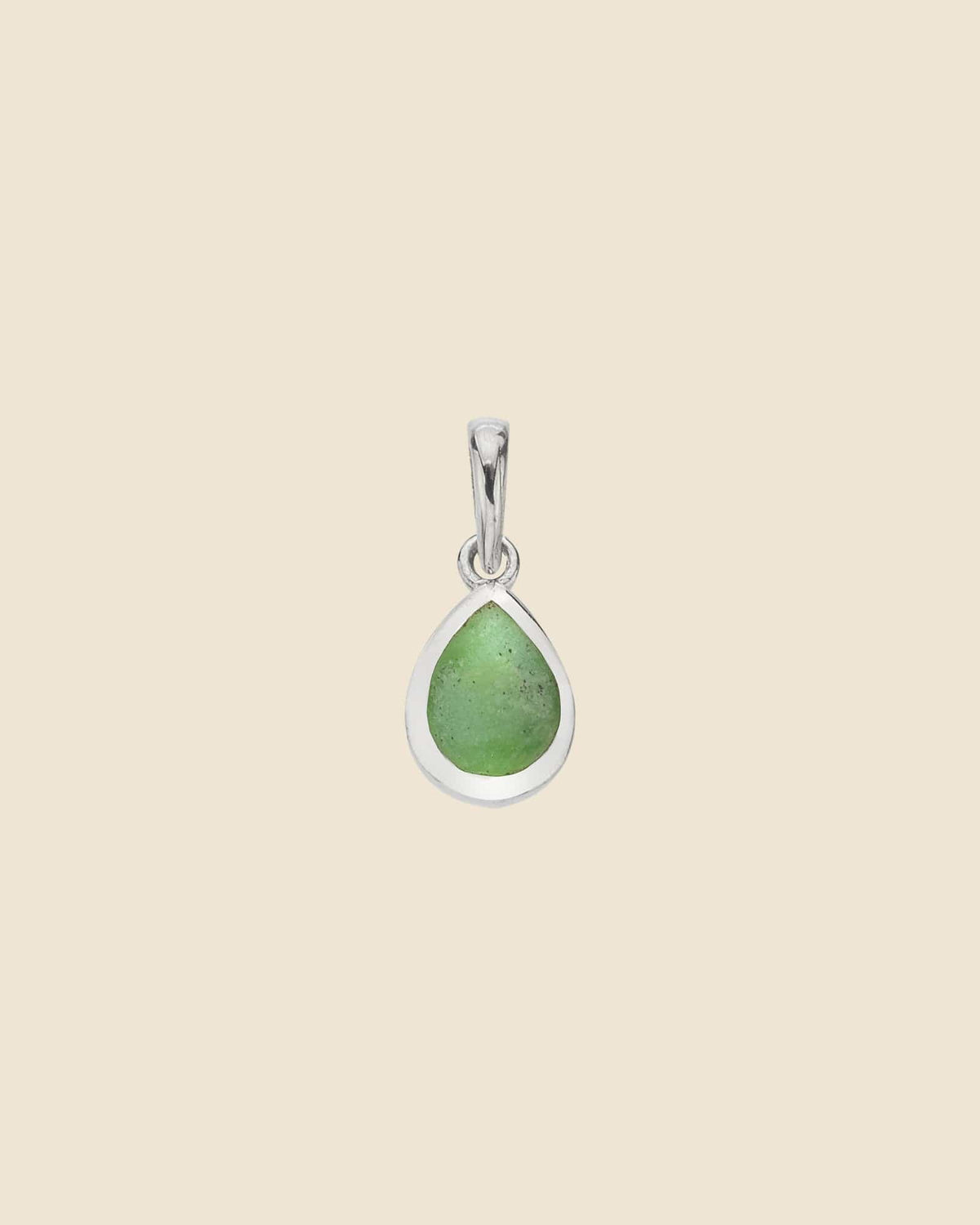 Sterling Silver and Prehnite Mini Teardrop Pendant