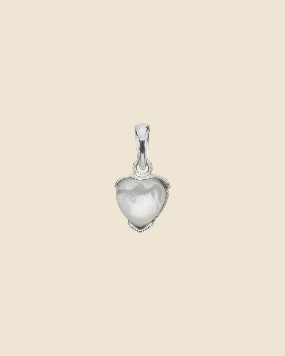 Sterling Silver and Mother of Pearl Heart Pendant