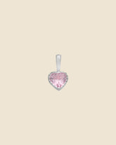 Sterling Silver and Pink Cubic Zirconia Heart Pendant