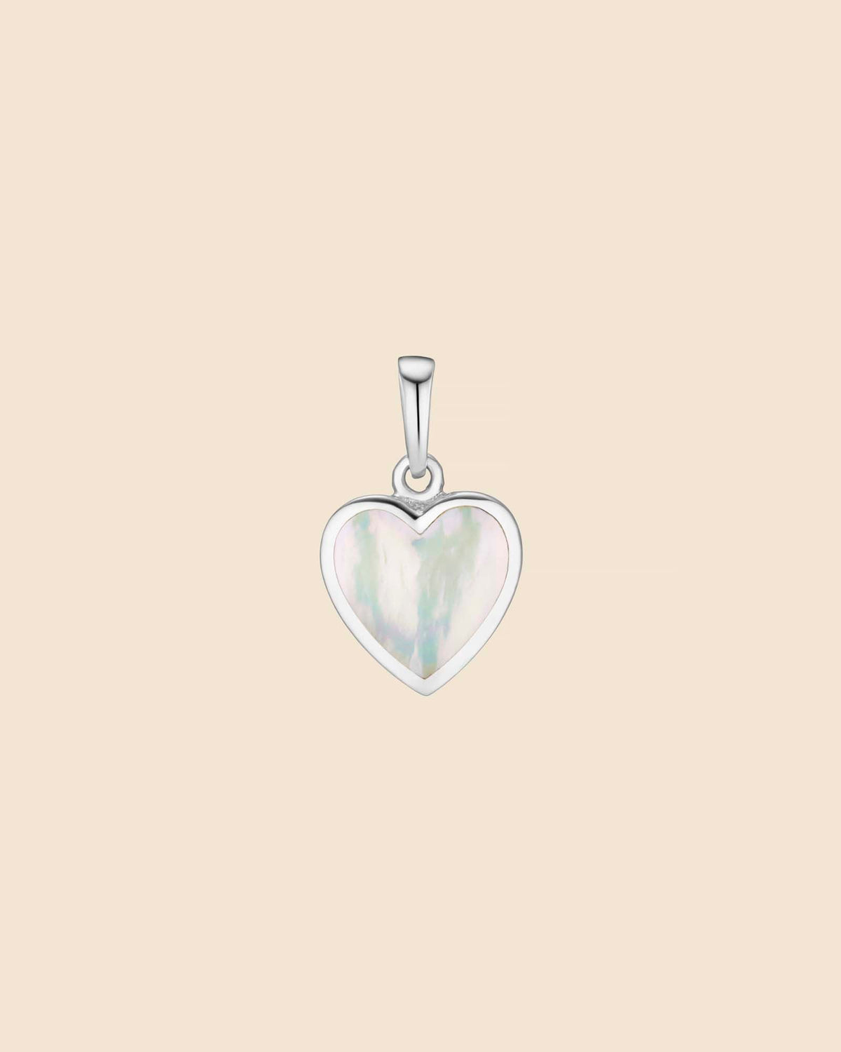 Sterling Silver and Mother of Pearl Simple Heart Pendant