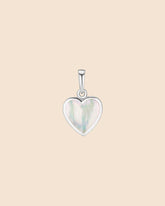Sterling Silver and Mother of Pearl Simple Heart Pendant