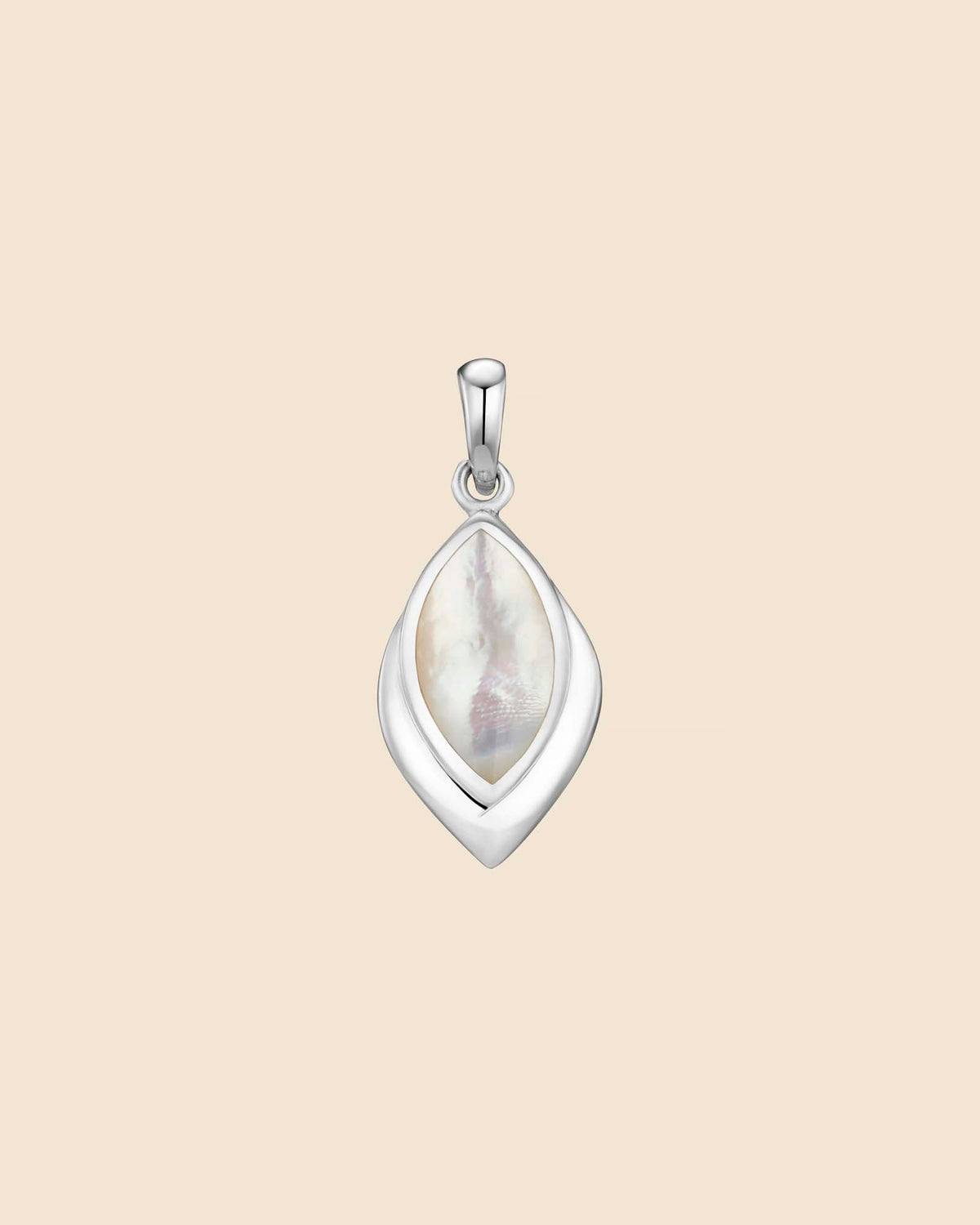 Sterling Silver and Mother of Pearl Marquise Pendant