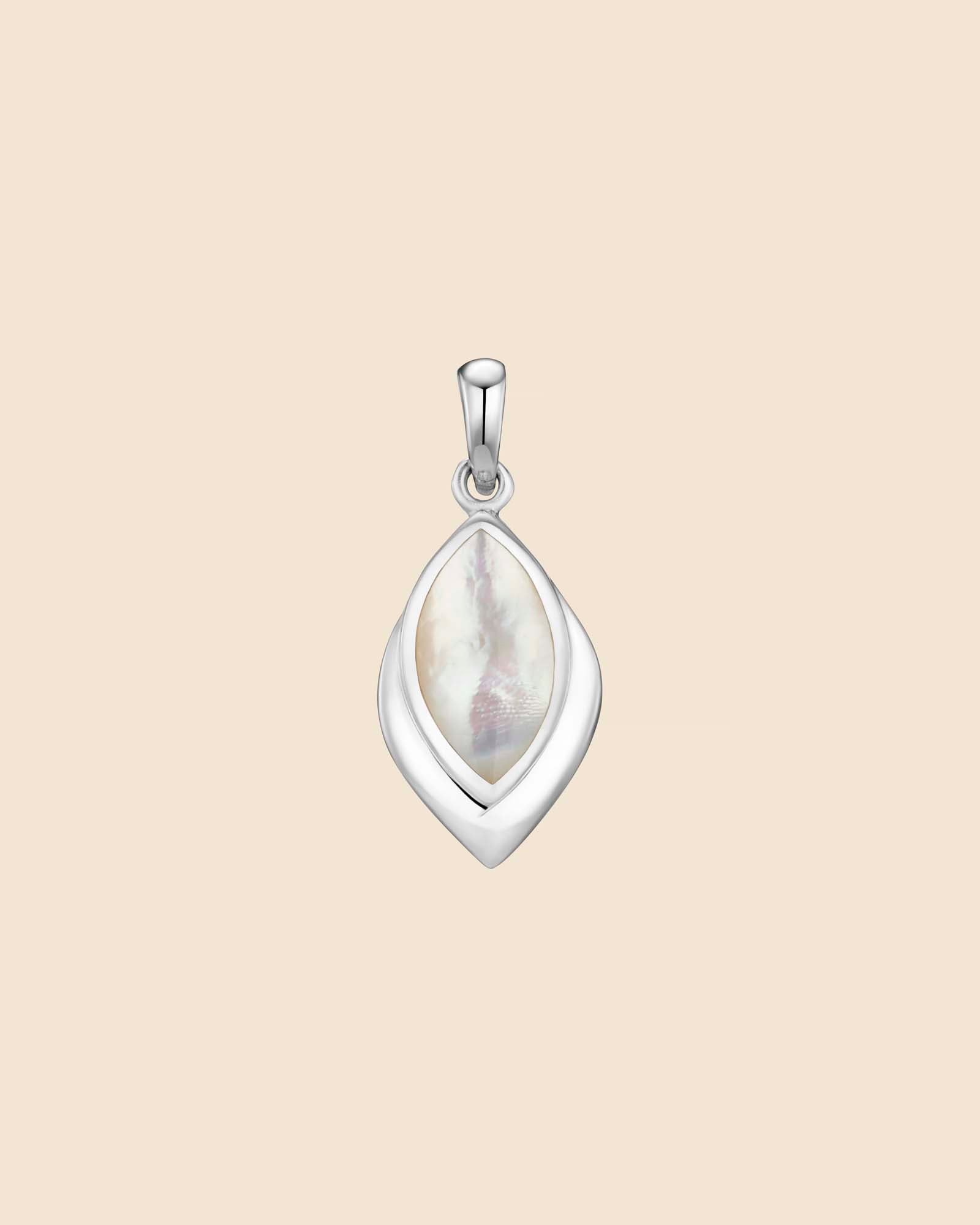 Sterling Silver and Mother of Pearl Marquise Pendant
