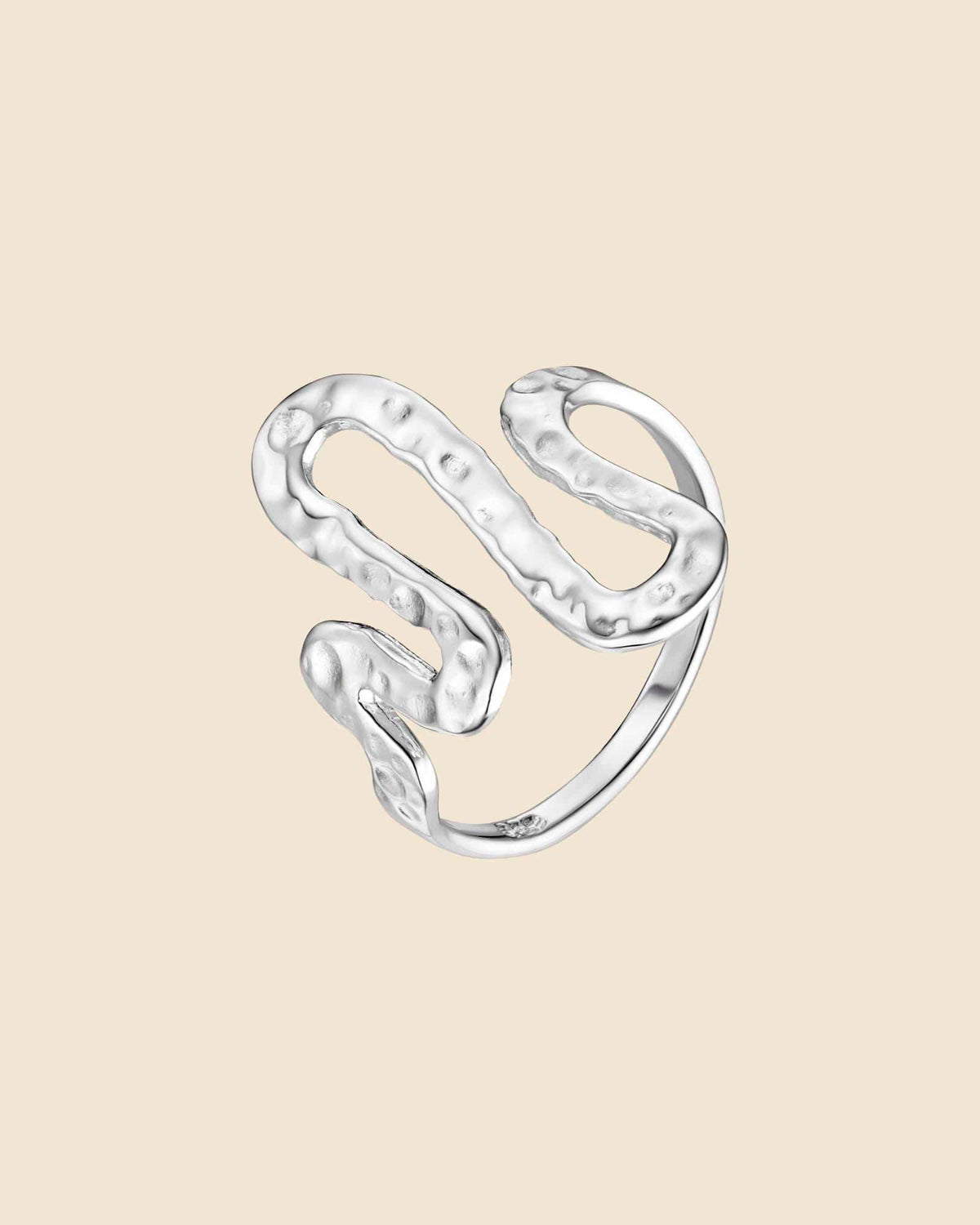 Sterling Silver Hammered Extreme Wiggle Ring