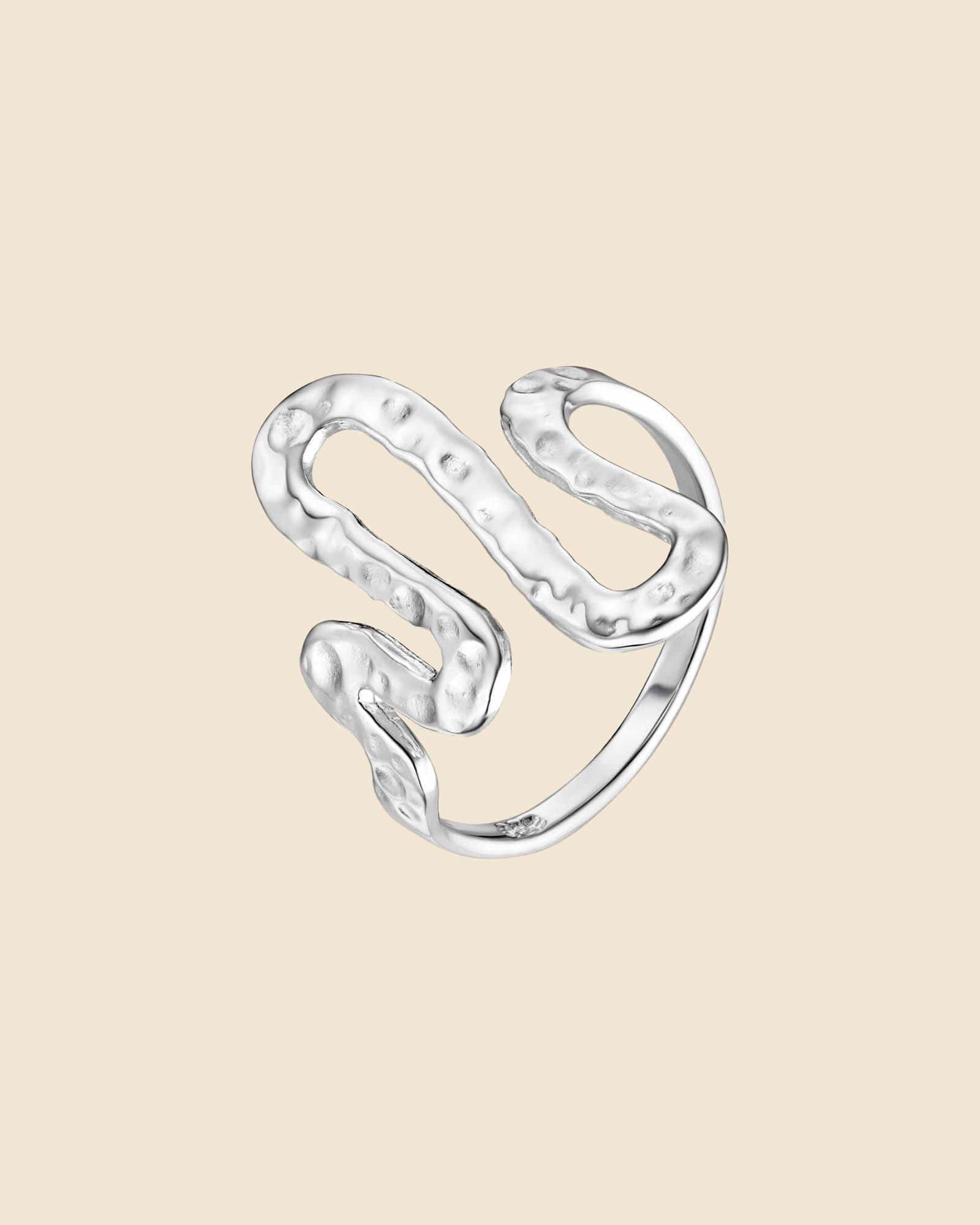 Sterling Silver Hammered Extreme Wiggle Ring