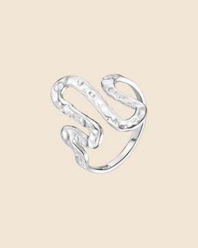 Sterling Silver Hammered Extreme Wiggle Ring