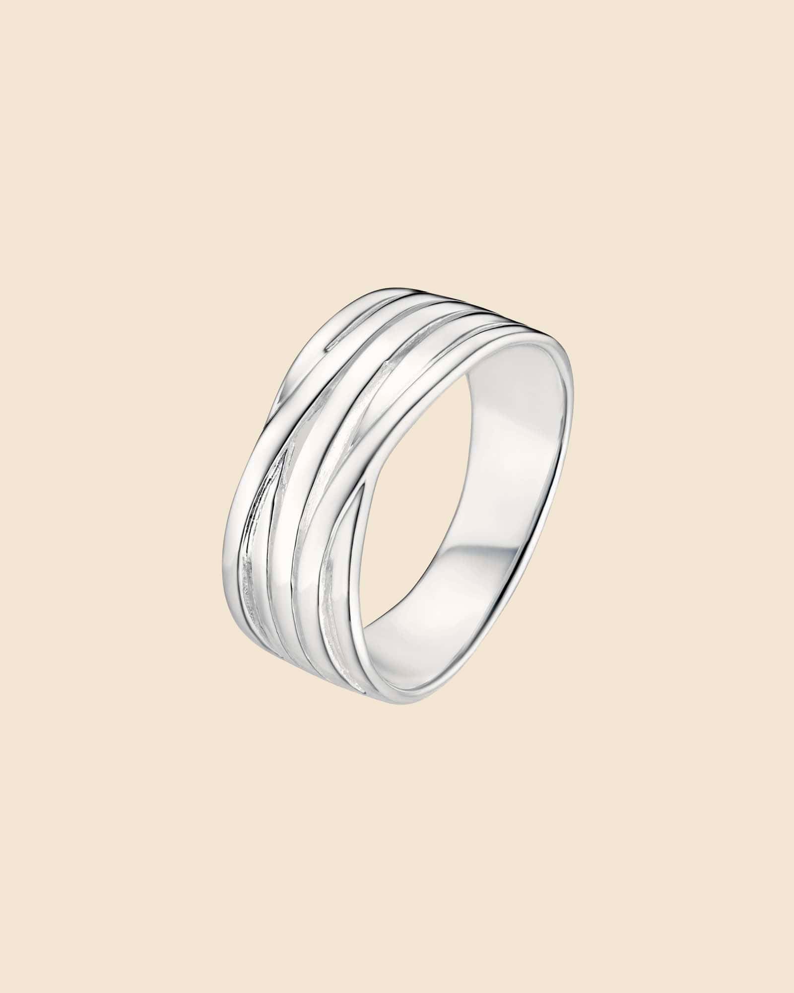 Sterling Silver 5 Strand Overlapping Ring
