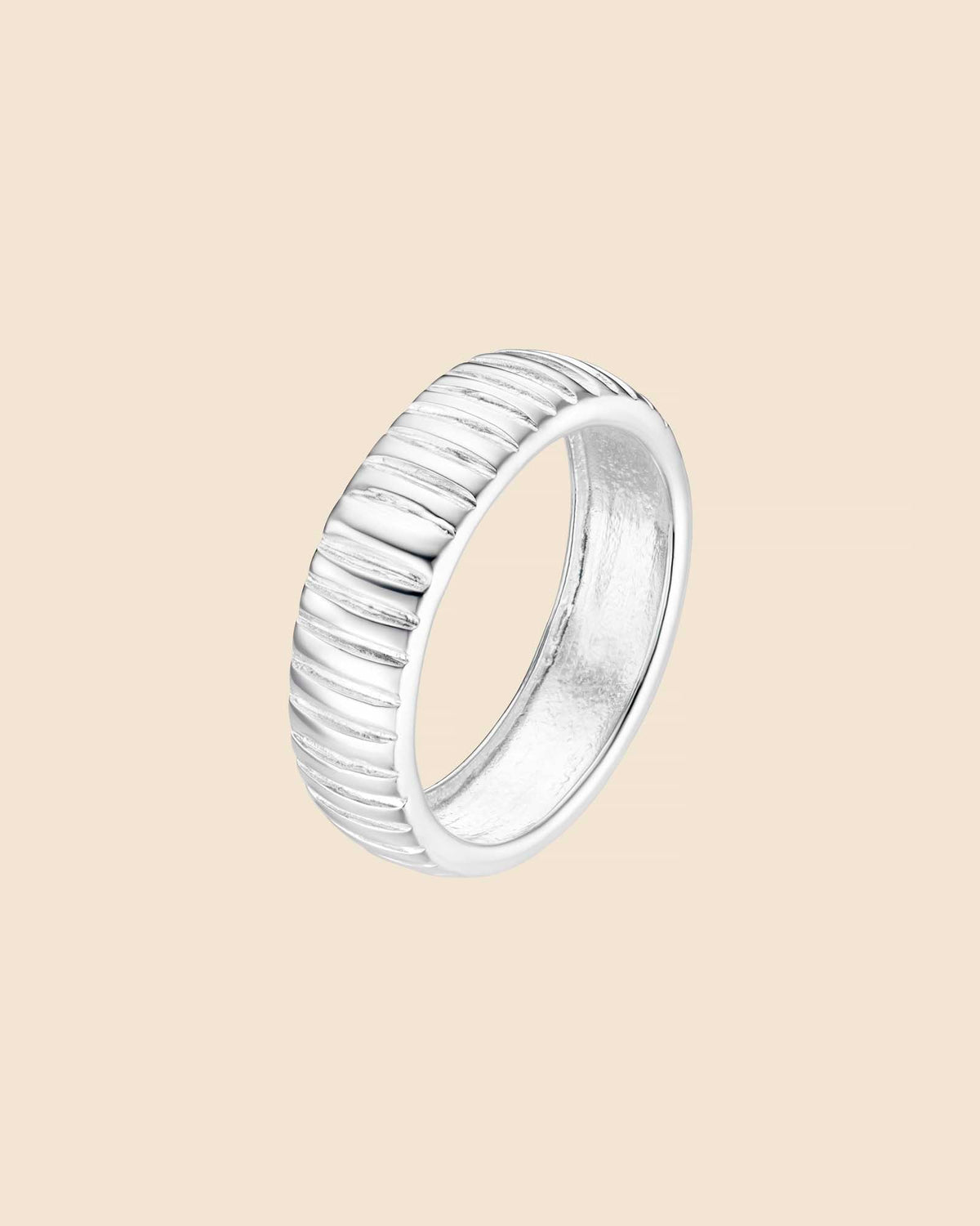 Sterling Silver Ridged Band Ring