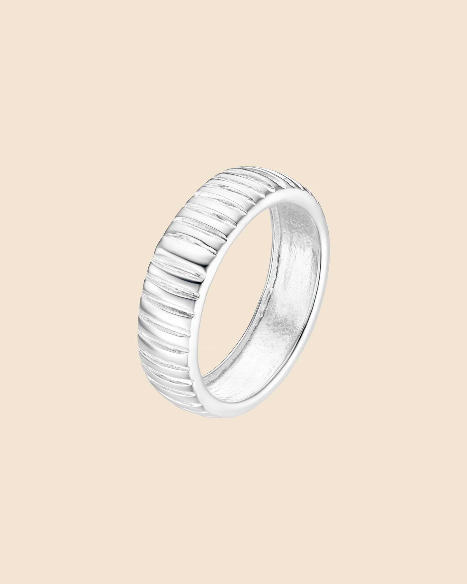 Sterling Silver Ridged Band Ring