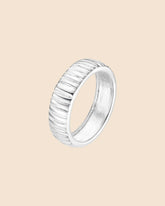 Sterling Silver Ridged Band Ring