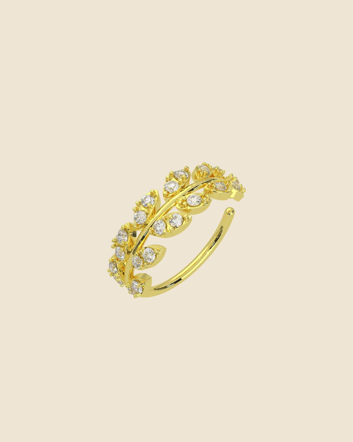 Crystal Leaf Cartilage Hoop