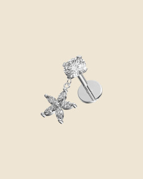 Surgical Steel Crystal Flower Labret
