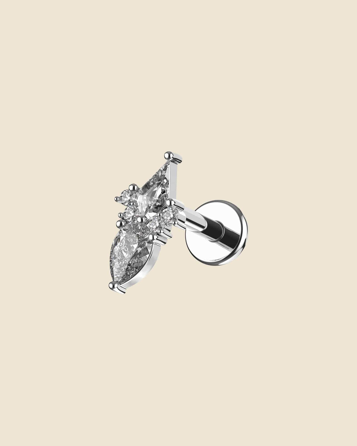 Surgical Steel Kite Crystal Detail Labret