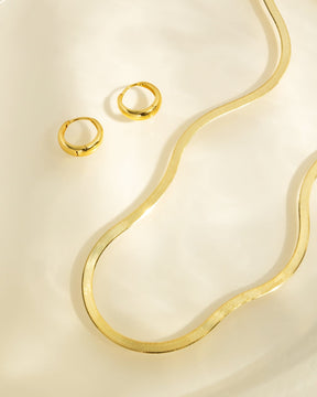 Gold Plated Tapered Huggie Hoops