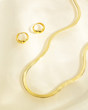 Gold Plated Fine Herringbone Necklace