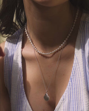 Sterling Silver and Freshwater Pearl Beaded Necklace