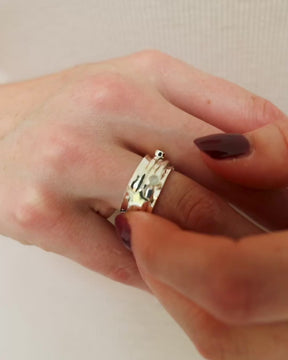 Sterling Silver Star Cluster Spinner Ring