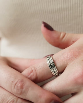 Sterling Silver Celestial Spinner Ring