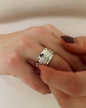Sterling Silver Dotted Band Spinning Ring