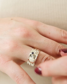 Sterling Silver and Stone Set Spinner Ring