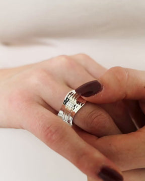 Sterling Silver Hammered Spinning Ring