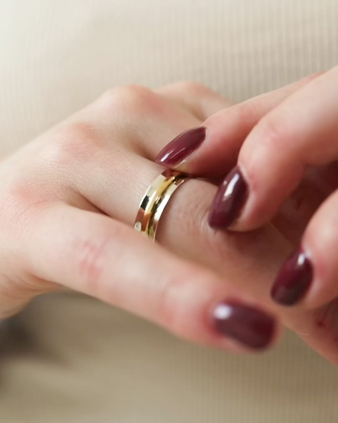 Sterling Silver Slim Concave Spinning Ring