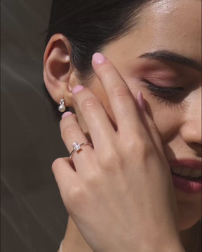Sterling Silver and Cubic Zirconia Emerald Cut Solitaire Ring