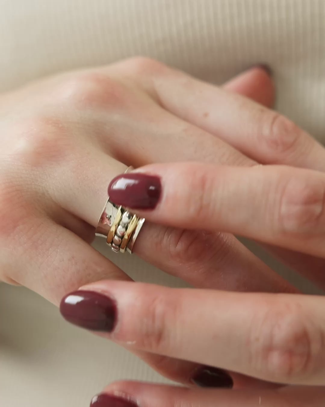 Sterling Silver Bobble Spinner Ring