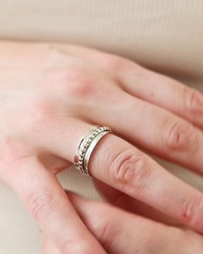 Sterling Silver Dotty Band Spinner Ring