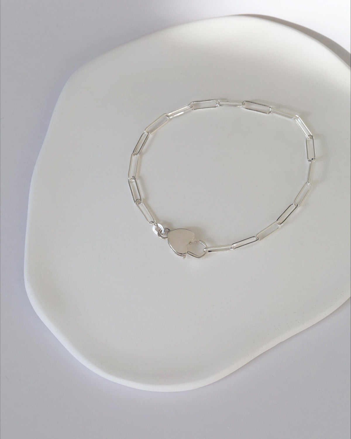 Sterling Silver Padlock Clasp Paperlink Bracelet
