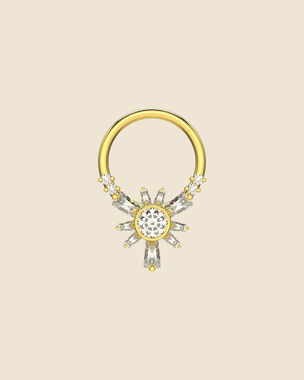 Aztec Sunburst Cartilage Hoop