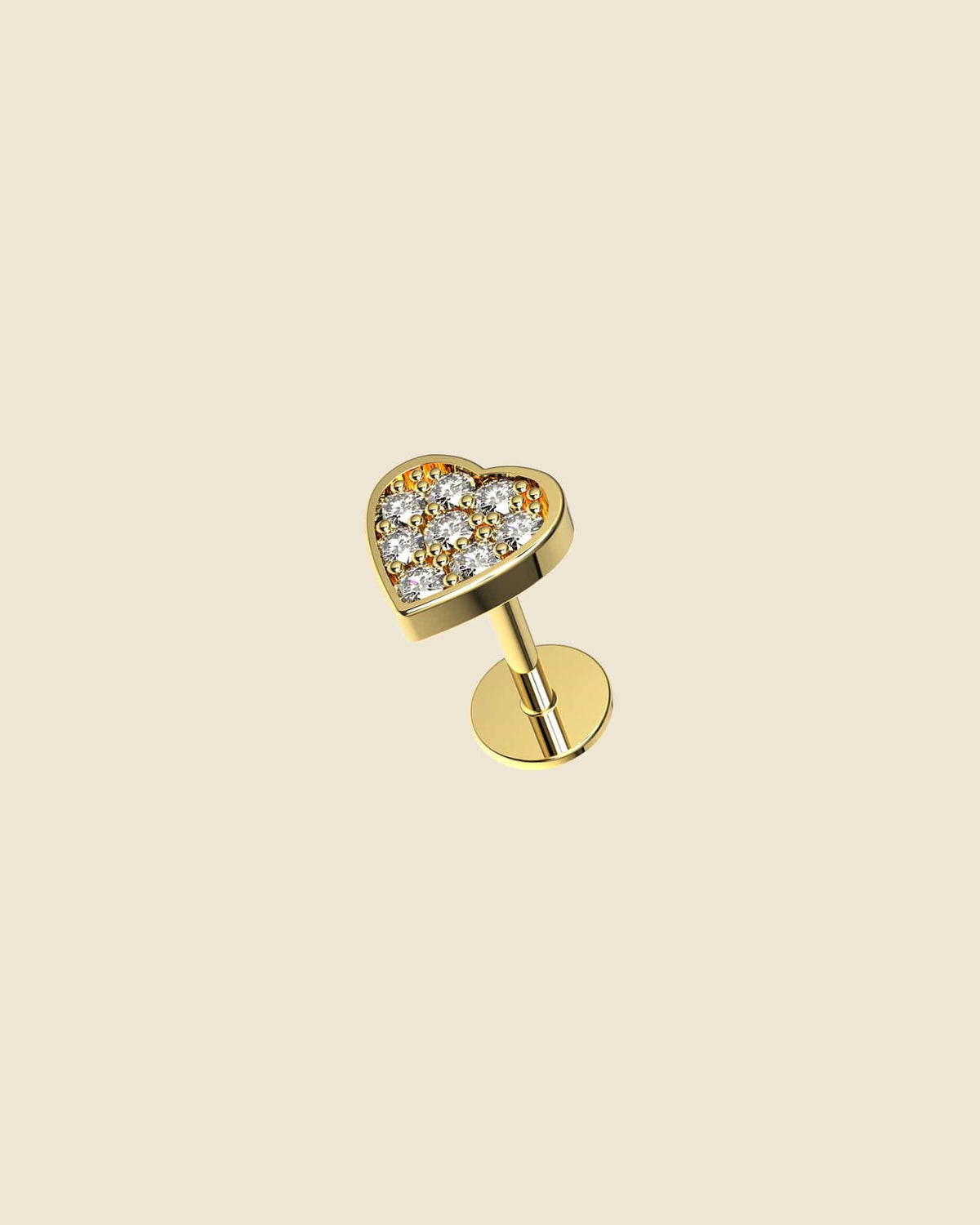 Surgical Steel Crystal Heart Labret