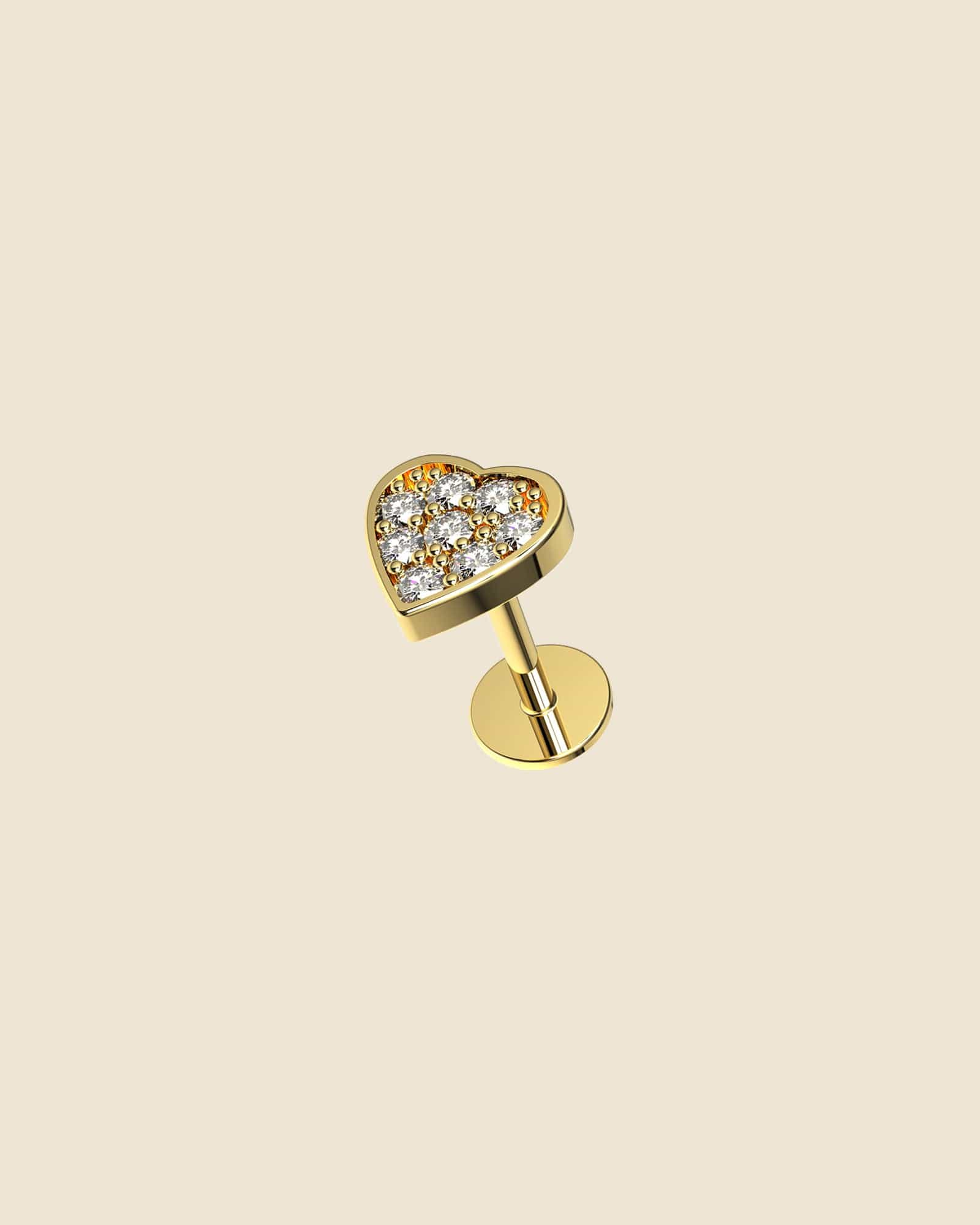 Surgical Steel Crystal Heart Labret