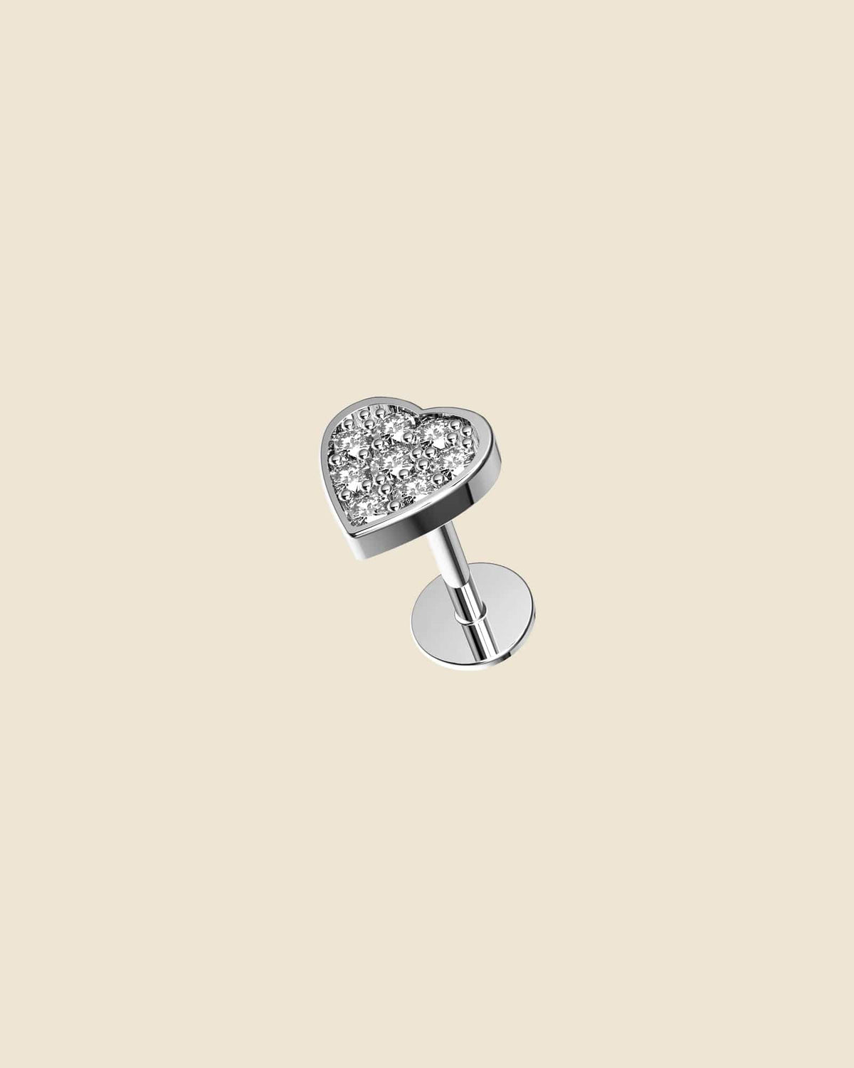 Surgical Steel Crystal Heart Labret