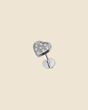 Surgical Steel Crystal Heart Labret