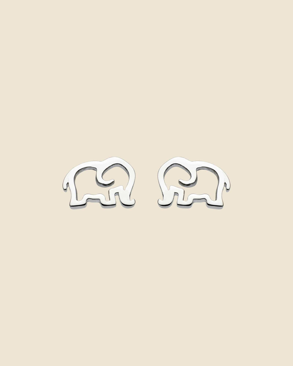 Sterling Silver Cut Out Elephant Studs
