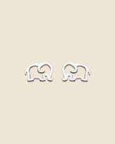 Sterling Silver Cut Out Elephant Studs