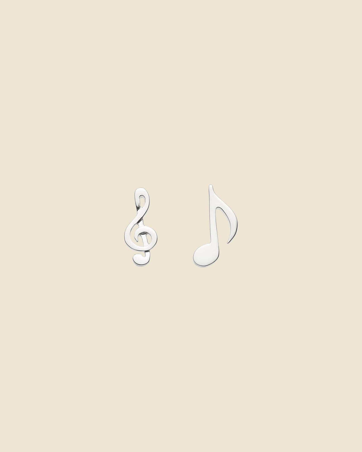 Sterling Silver Mismatched Music Note Studs