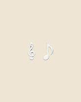 Sterling Silver Mismatched Music Note Studs