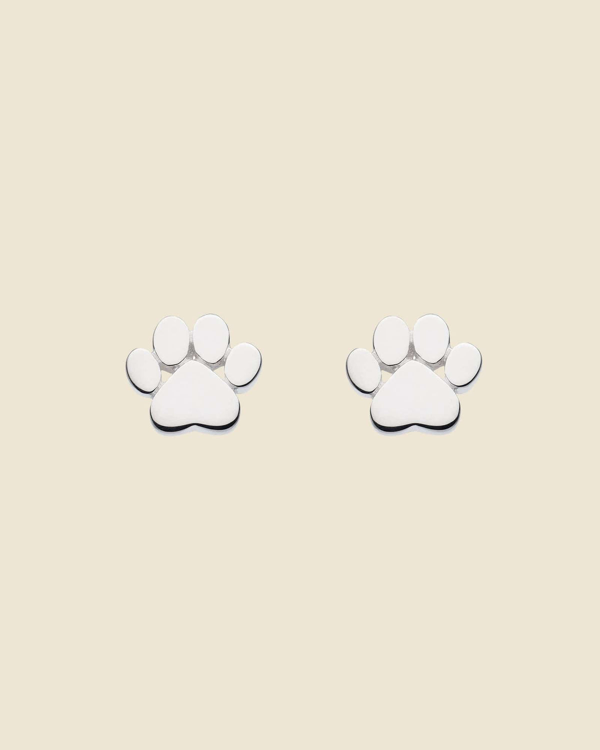 Sterling Silver Tiny Paw Print Studs